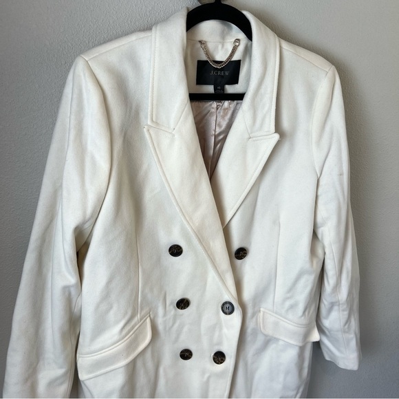 NWOT J. Crew Double-Breasted Topcoat Coat Italian Wool-Cashmere Blend Ivory 16 - Picture 3 of 13